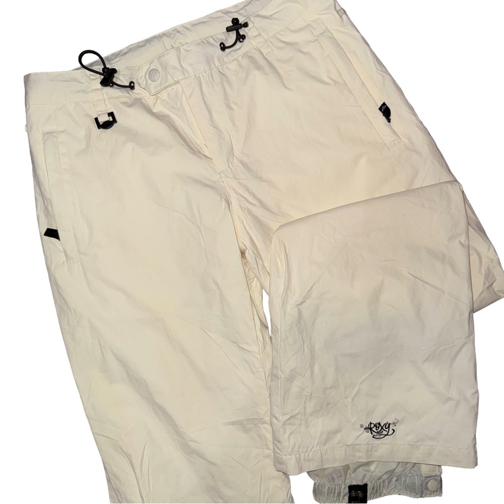 Roxy Y2K Retro Style Cream Snow Bunny Ski Winter Pants Gorp Granola Winter